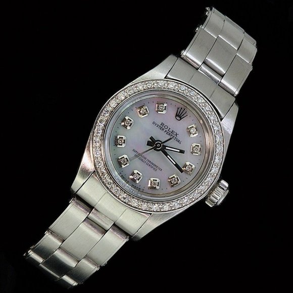 Rolex Ladies Oyster Perpetual Stainless Steel Diamond Bezel Dial Watch main image 10